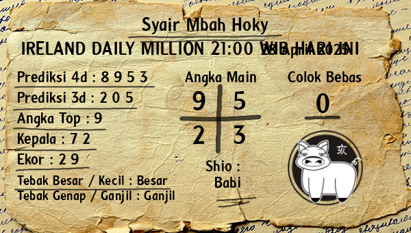 Prediksi Ireland Daily Million 21:00 WIB