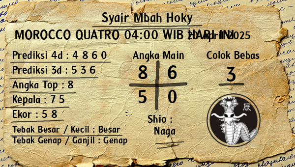 Prediksi Morocco Quatro 04:00 WIB