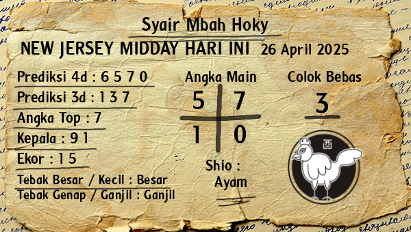 Prediksi New Jersey Midday
