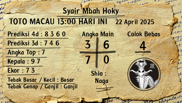 Prediksi Toto Macau 13:00