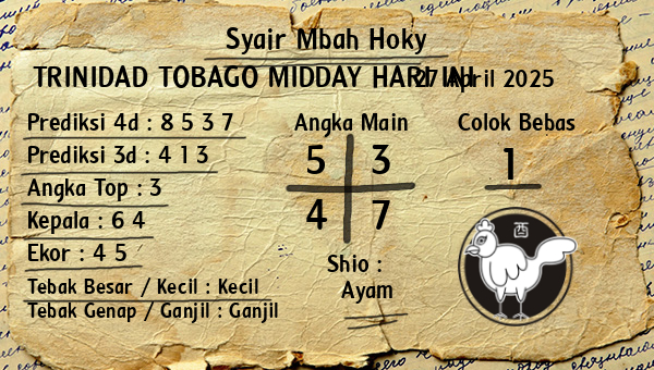 Prediksi Trinidad Tobago Midday