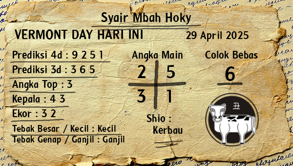 Prediksi Vermont Day